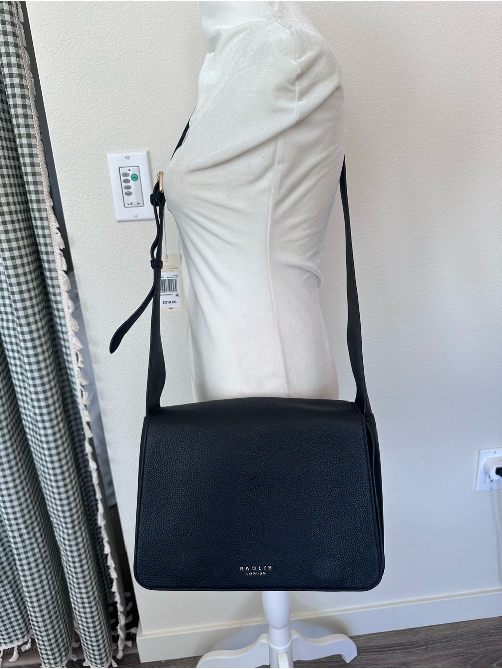 RADLEY LONDON Westwell Lane Large Black Pebbled Leather Messenger Bag